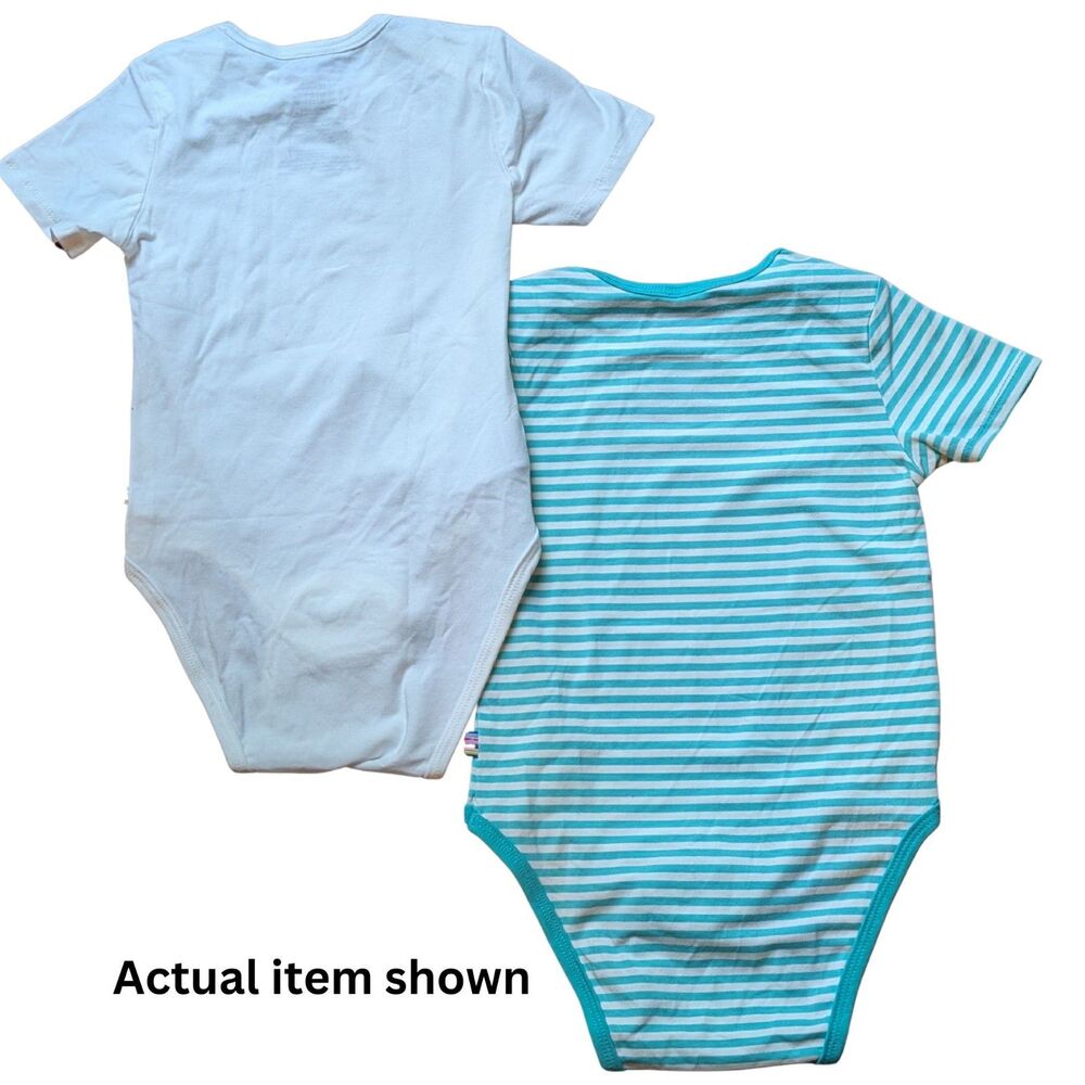 👶 Magnetic Me Organic Cotton Bodysuit 2-Pack 18-24 Months Striped White - Picture 3 of 7